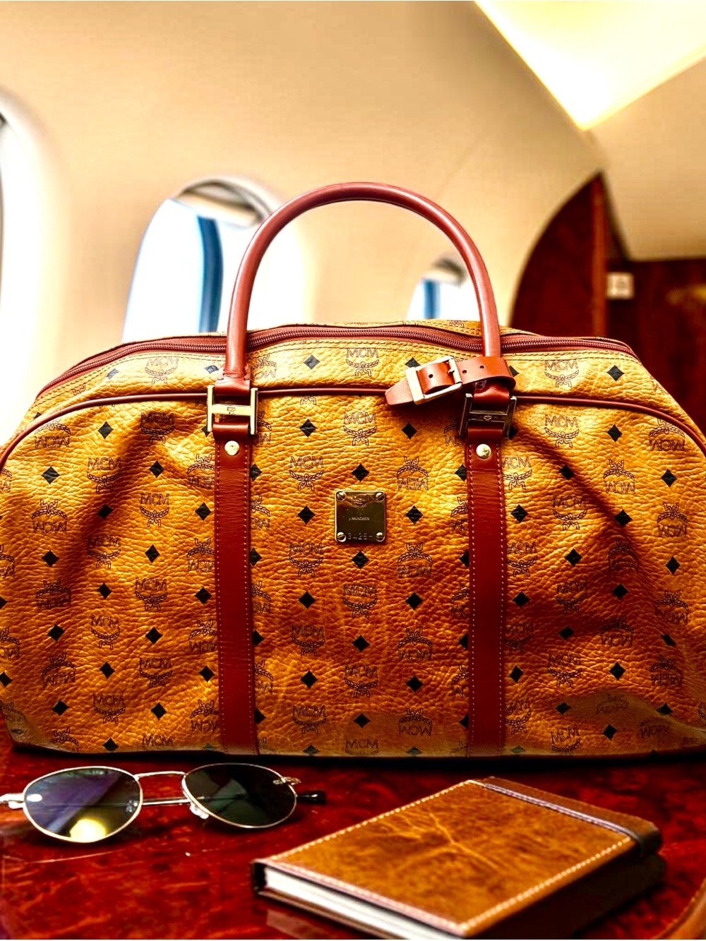 MCM Cognac/Chestnut Monogram Duffel Bag